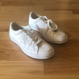 Converse One Star White Canvas Shoes